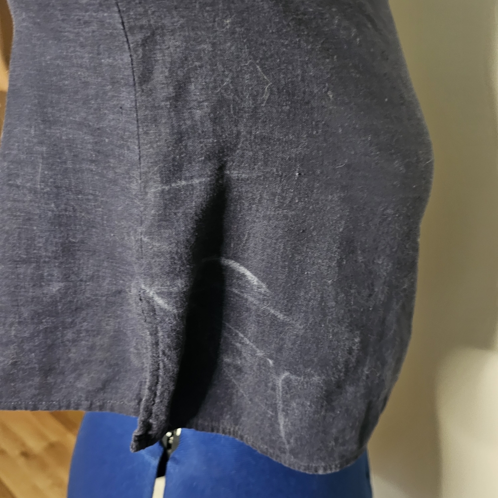 Carole Little Navy Blue Linen Naitical Top - Picture 4 of 6